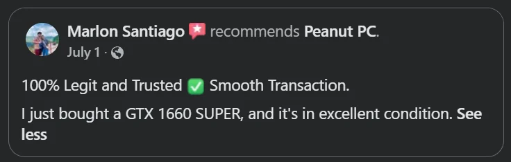 Marlon Santiago recommends Peanut PC on Facebook